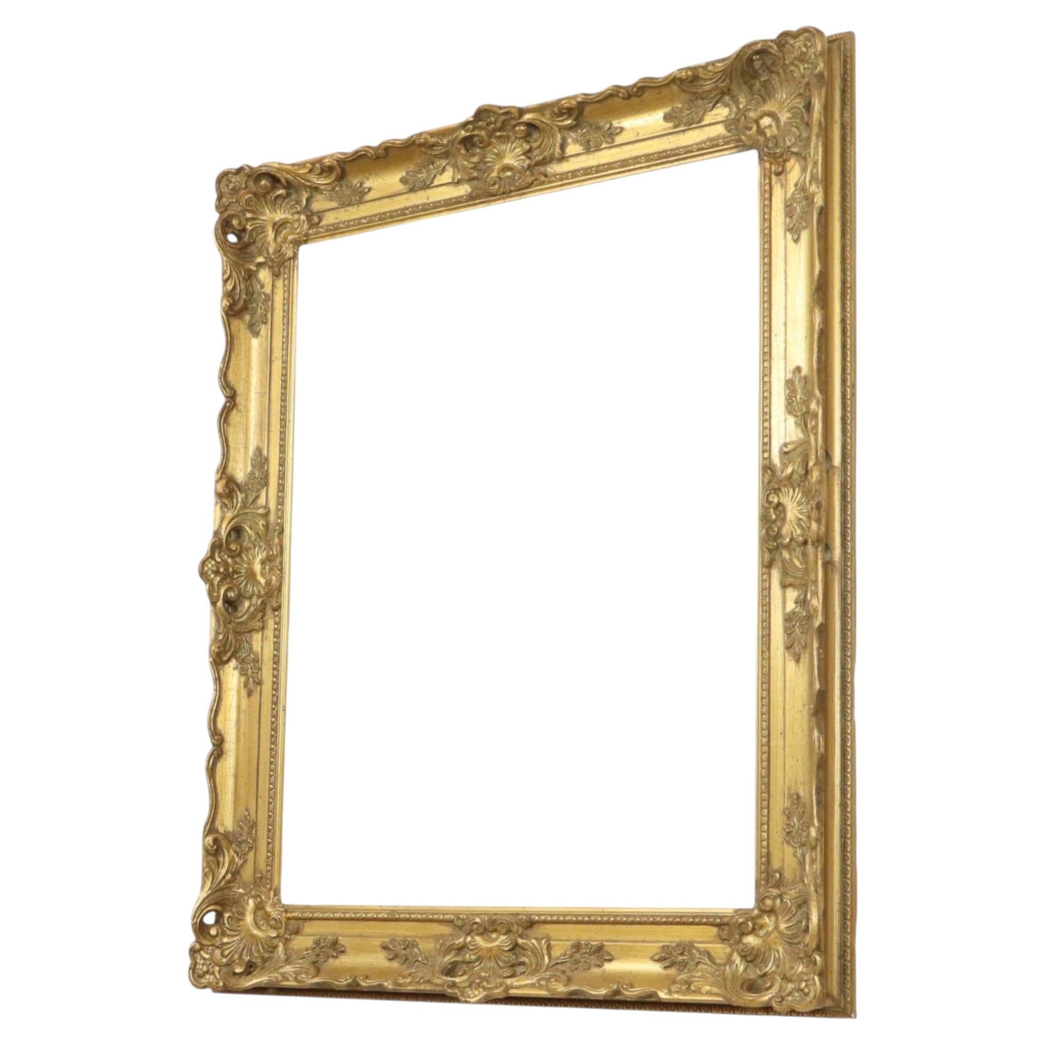 Large Gold Baroque Style Frame Classic Wooden Frame 95x79cm For Sale