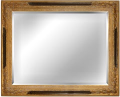 Grand miroir biseauté d'or