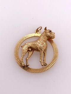 Large Gold Boxer Charm