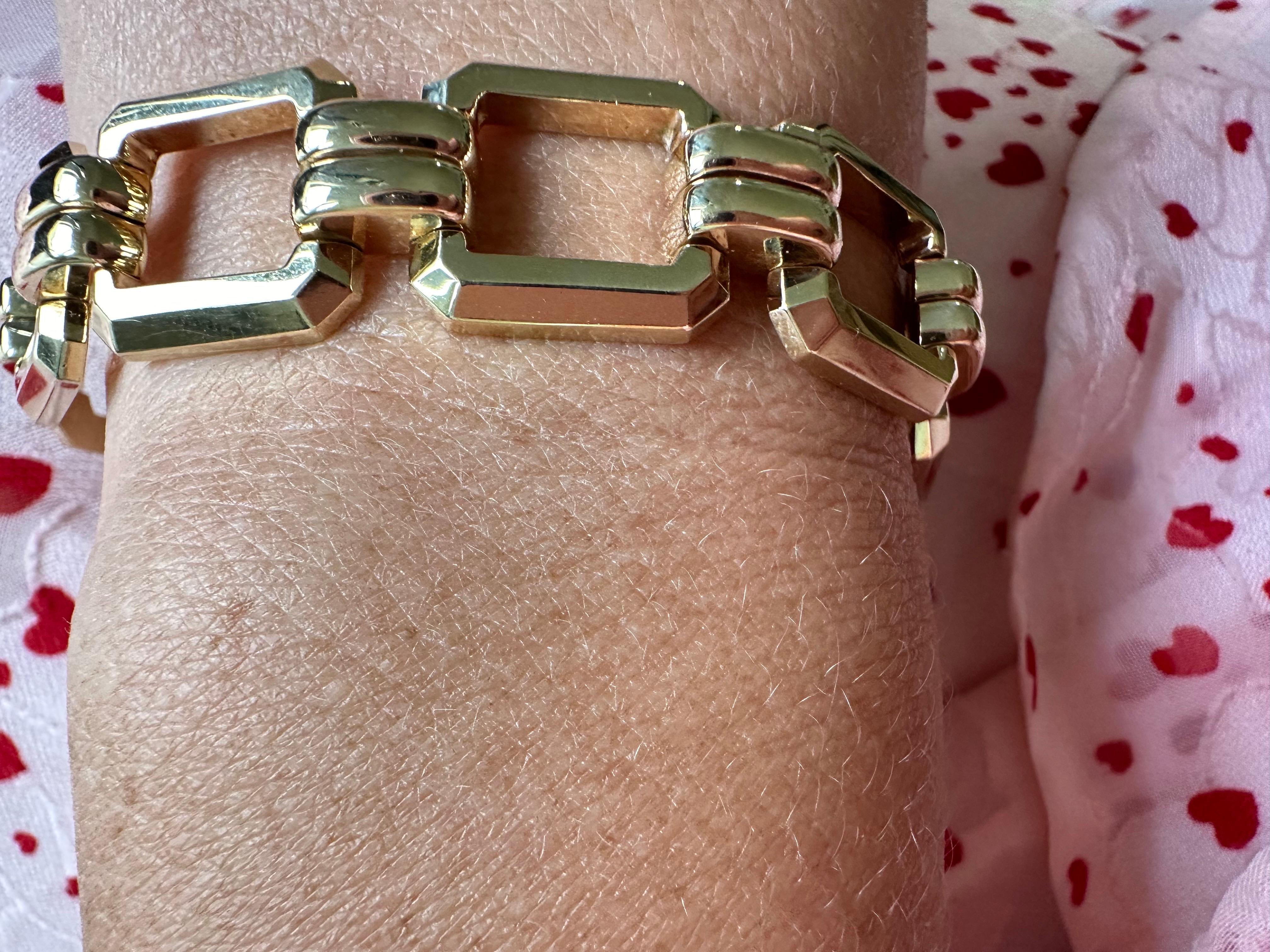 Large Gold Bracelet 15mm 7