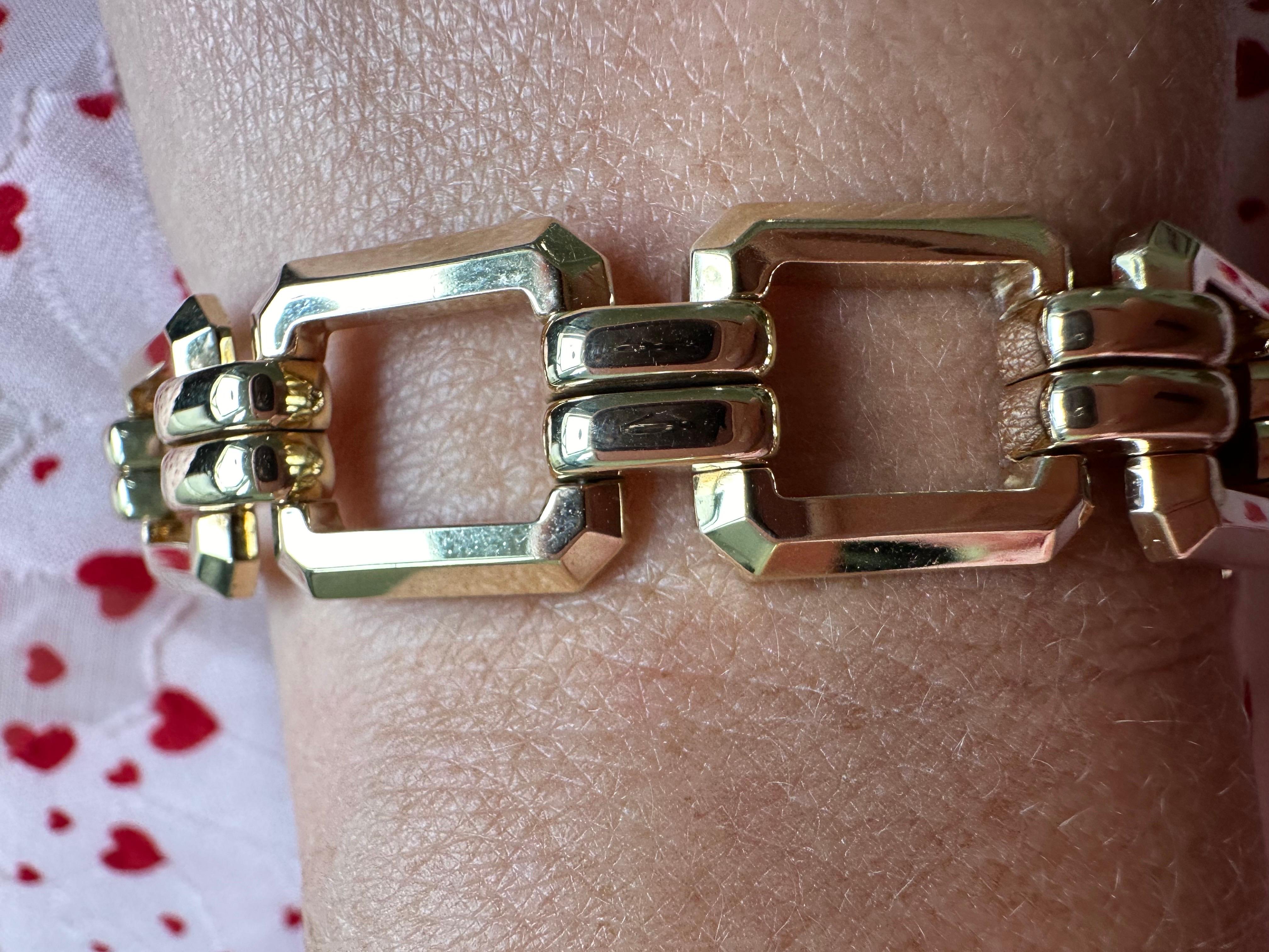 Large Gold Bracelet 15mm 7