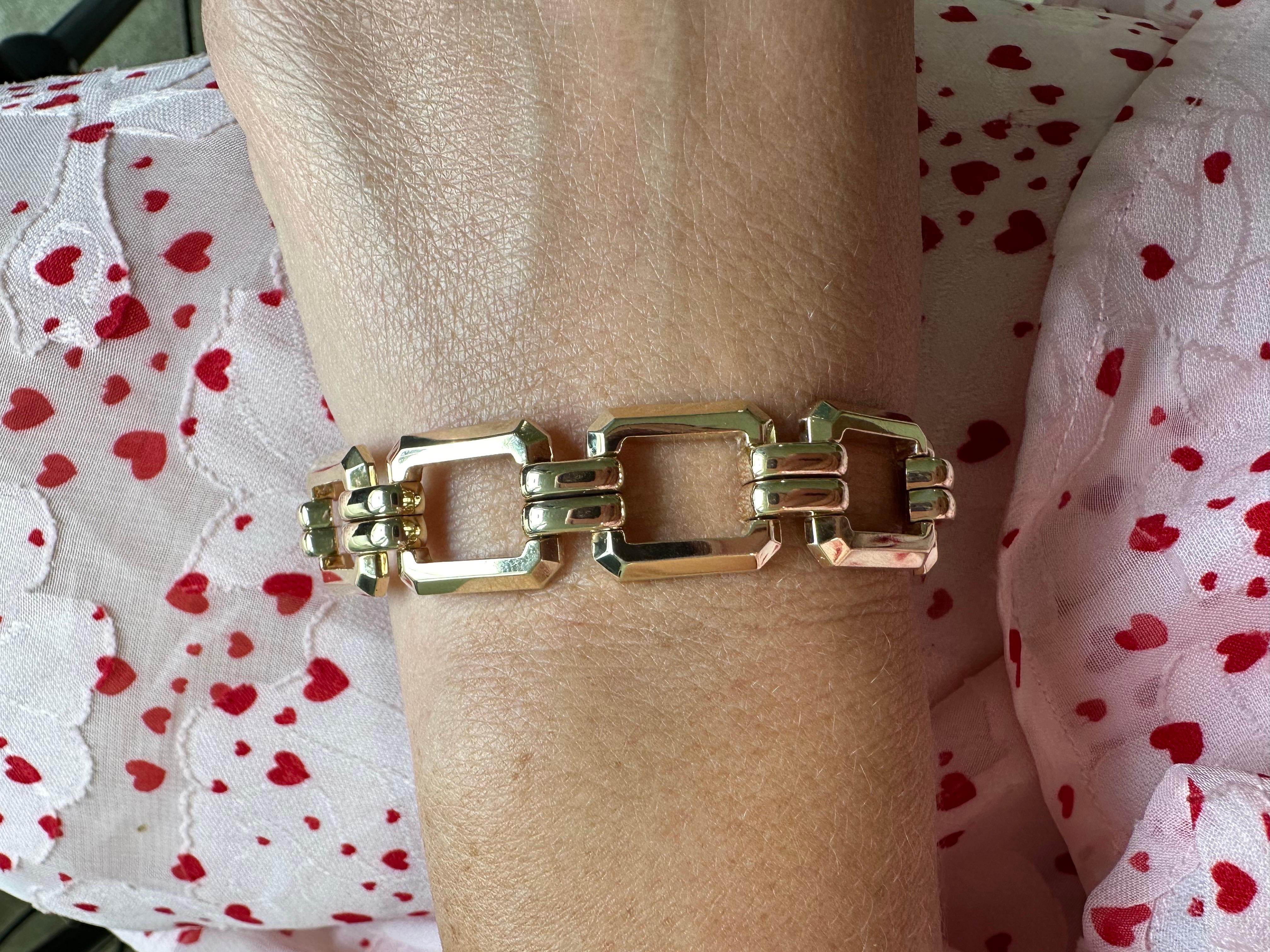 Large Gold Bracelet 15mm 7