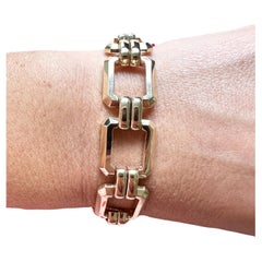 Large Gold Bracelet 15mm 7" long yellow gold bracelet 14KT