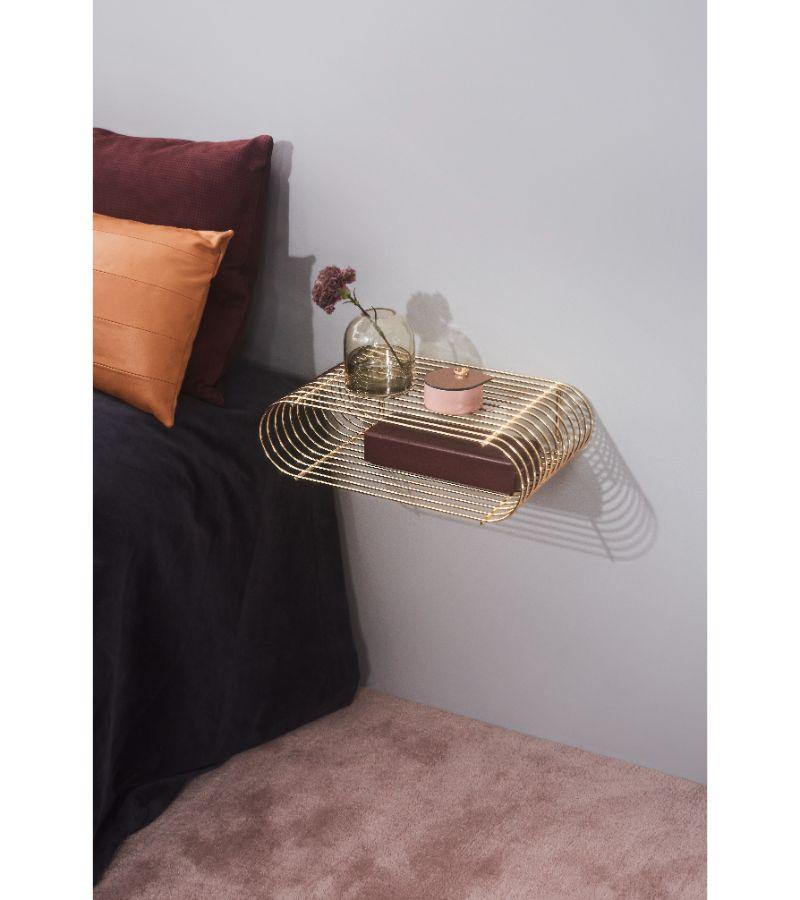 Powder-Coated Large Gold Contemporary Shelf For Sale