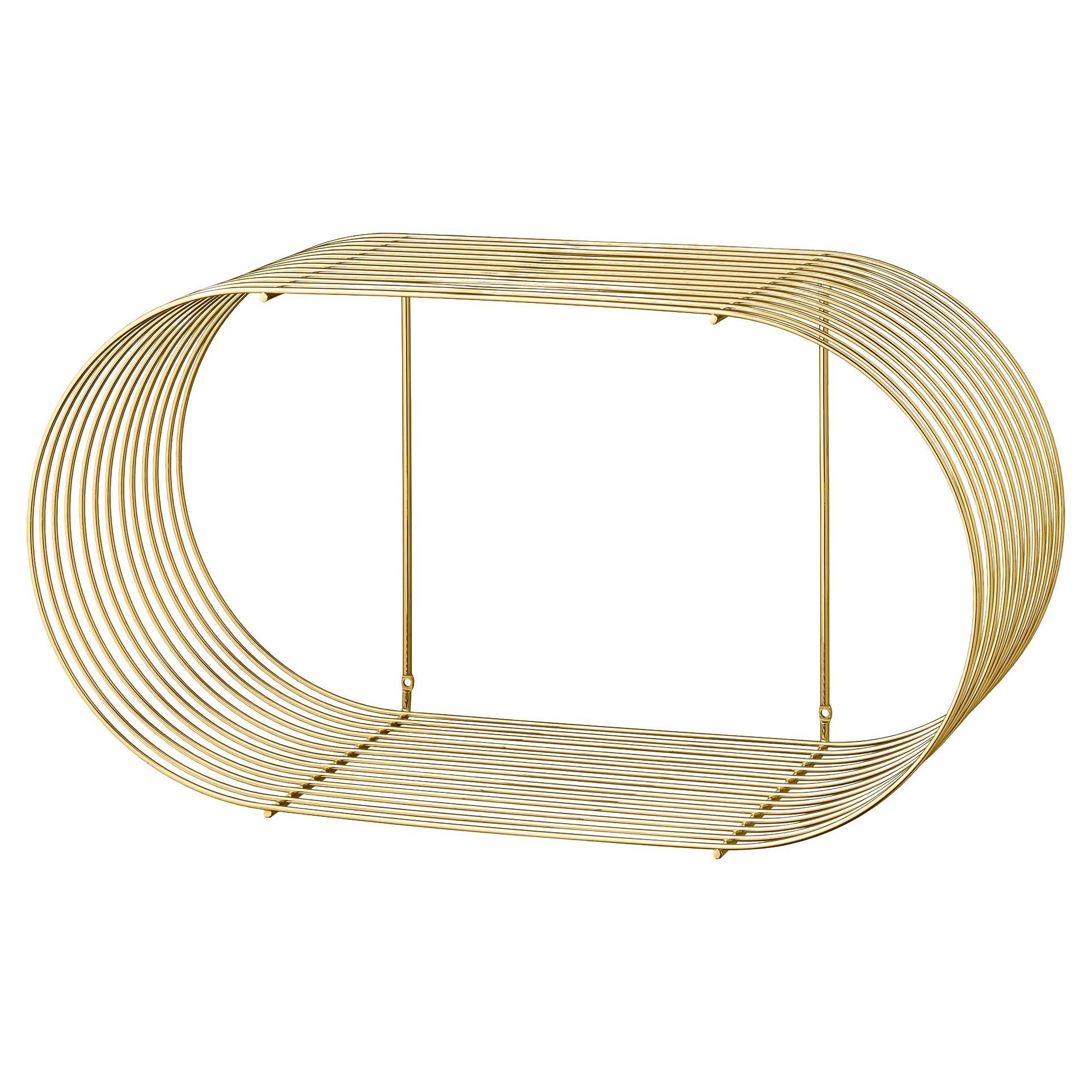 Large Gold Contemporary Shelf For Sale