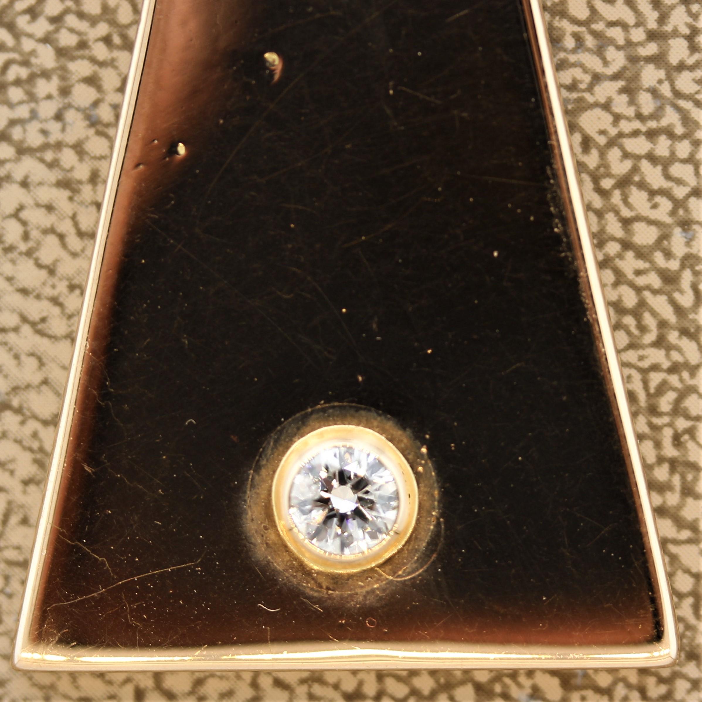 Large Gold Cross Diamond Ruby Pendant For Sale 1