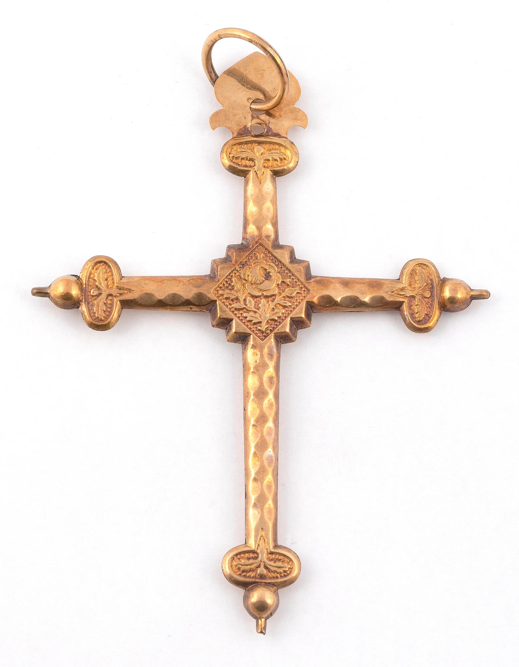 Großes goldenes Kreuz Jeannette Savoyarde, 19. Jahrhundert (Napoleon III.) im Angebot