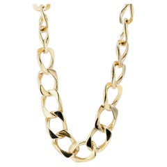 Große Gold Curb Link Halskette und Ohrring Set