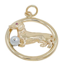 Large Gold Dachshund Charm