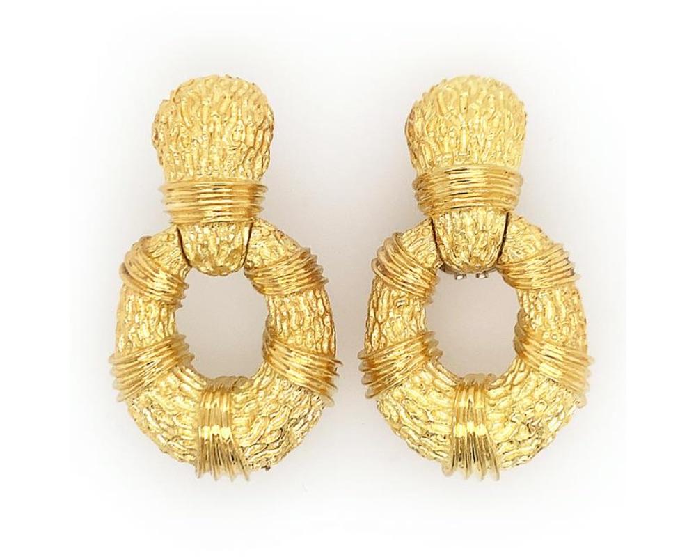 large gold door knocker earrings