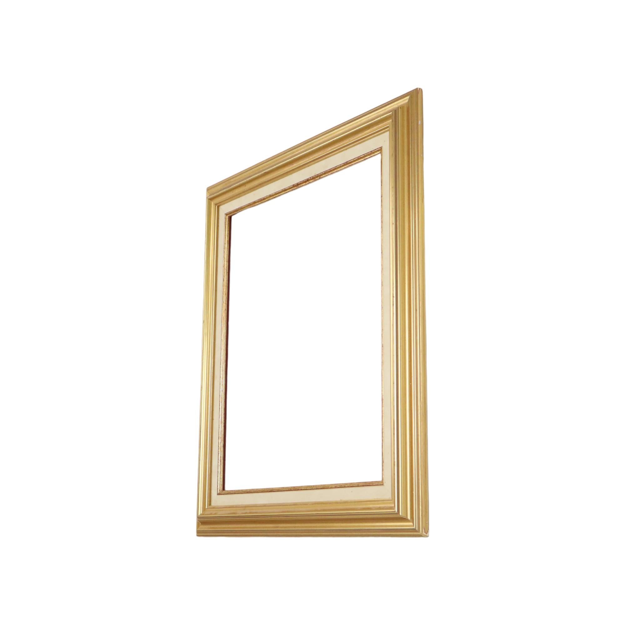 Marco Grande Dorado Marco Clásico de Madera de Pino Dorado 60x52cm siglo XX en venta