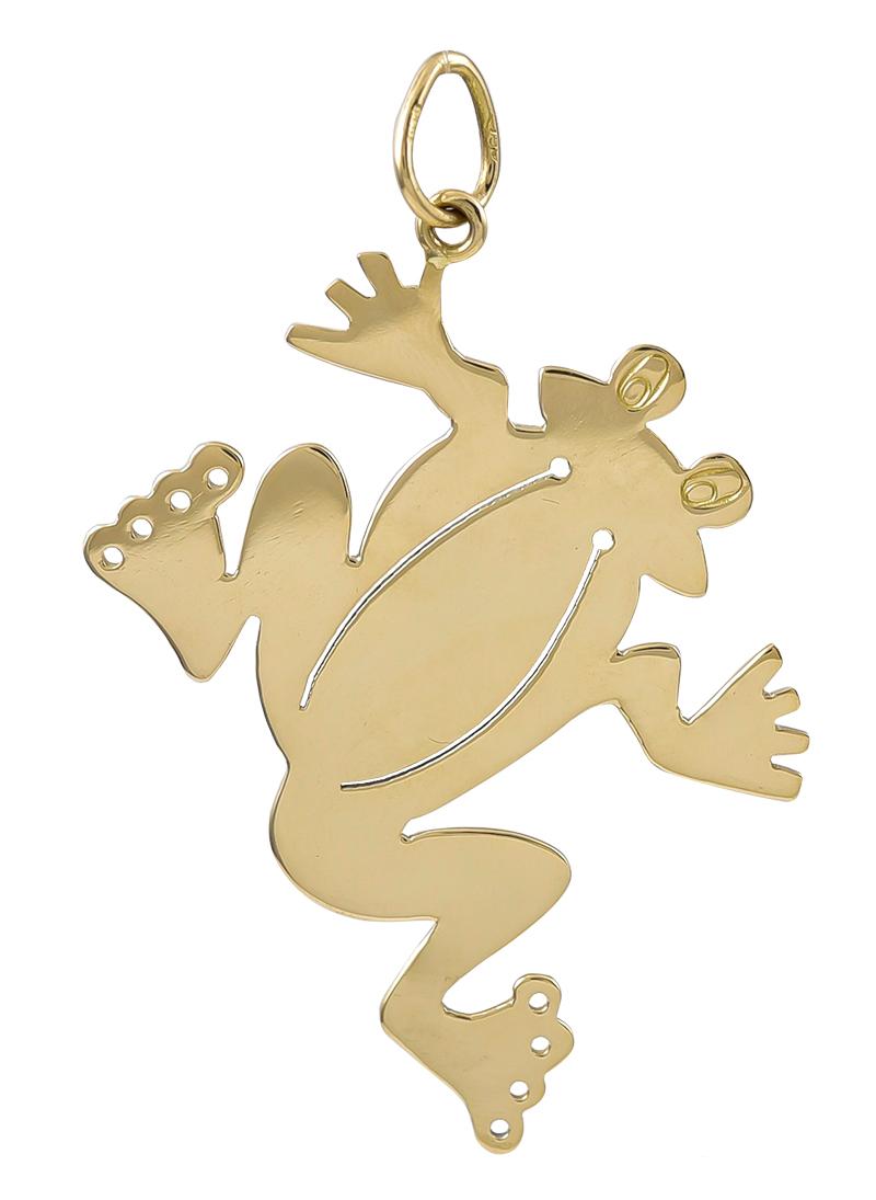 Women's or Men's Large Gold Frog Pendant