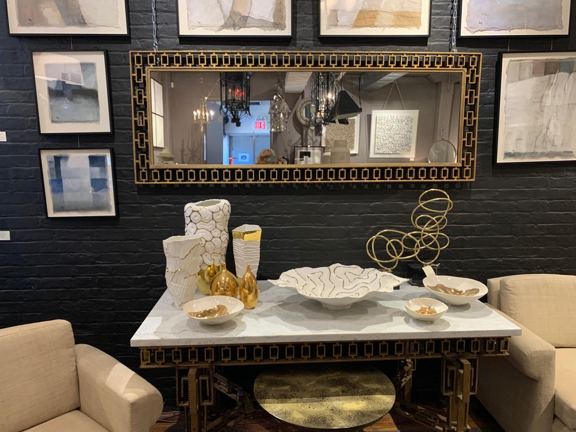 Large Gold Gilt Iron Framed Mirror In Good Condition For Sale In New York, NY