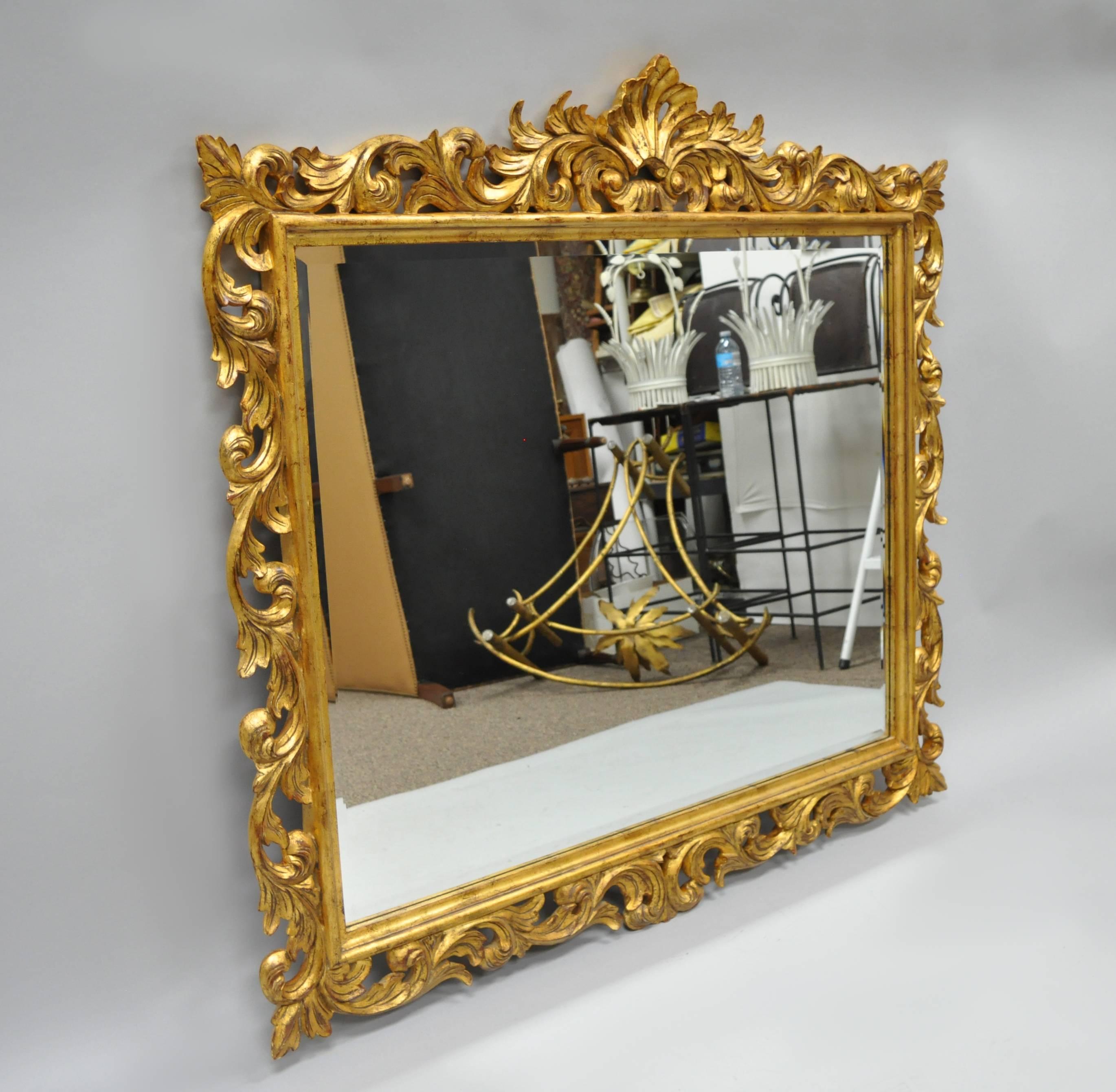 Harrison & Gil Dauphine Large Gold Giltwood Italian Baroque French Style Mirror 3