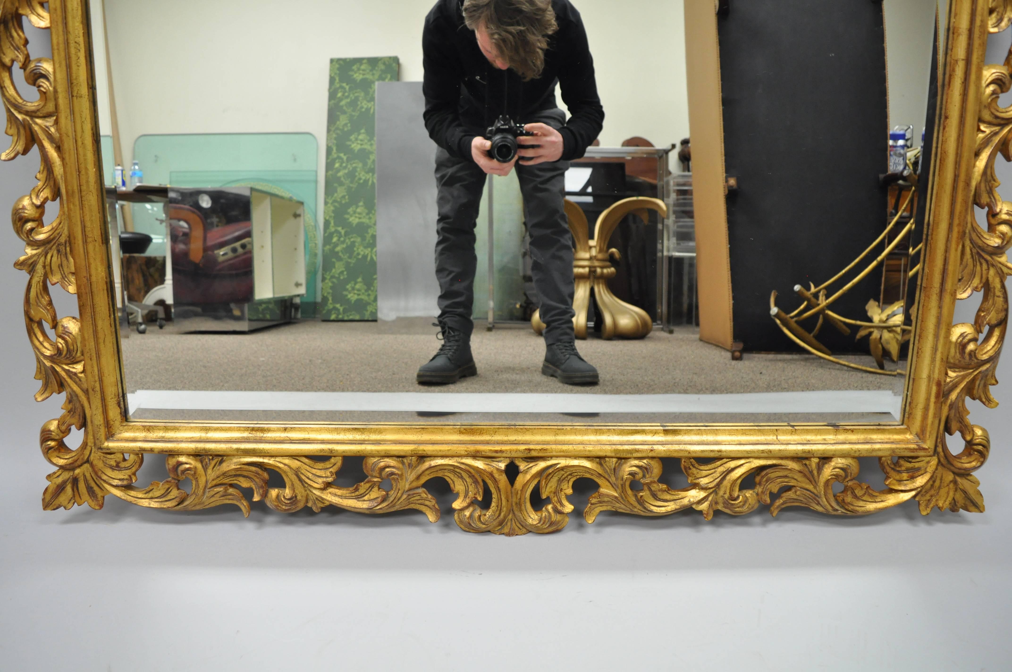 American Harrison & Gil Dauphine Large Gold Giltwood Italian Baroque French Style Mirror