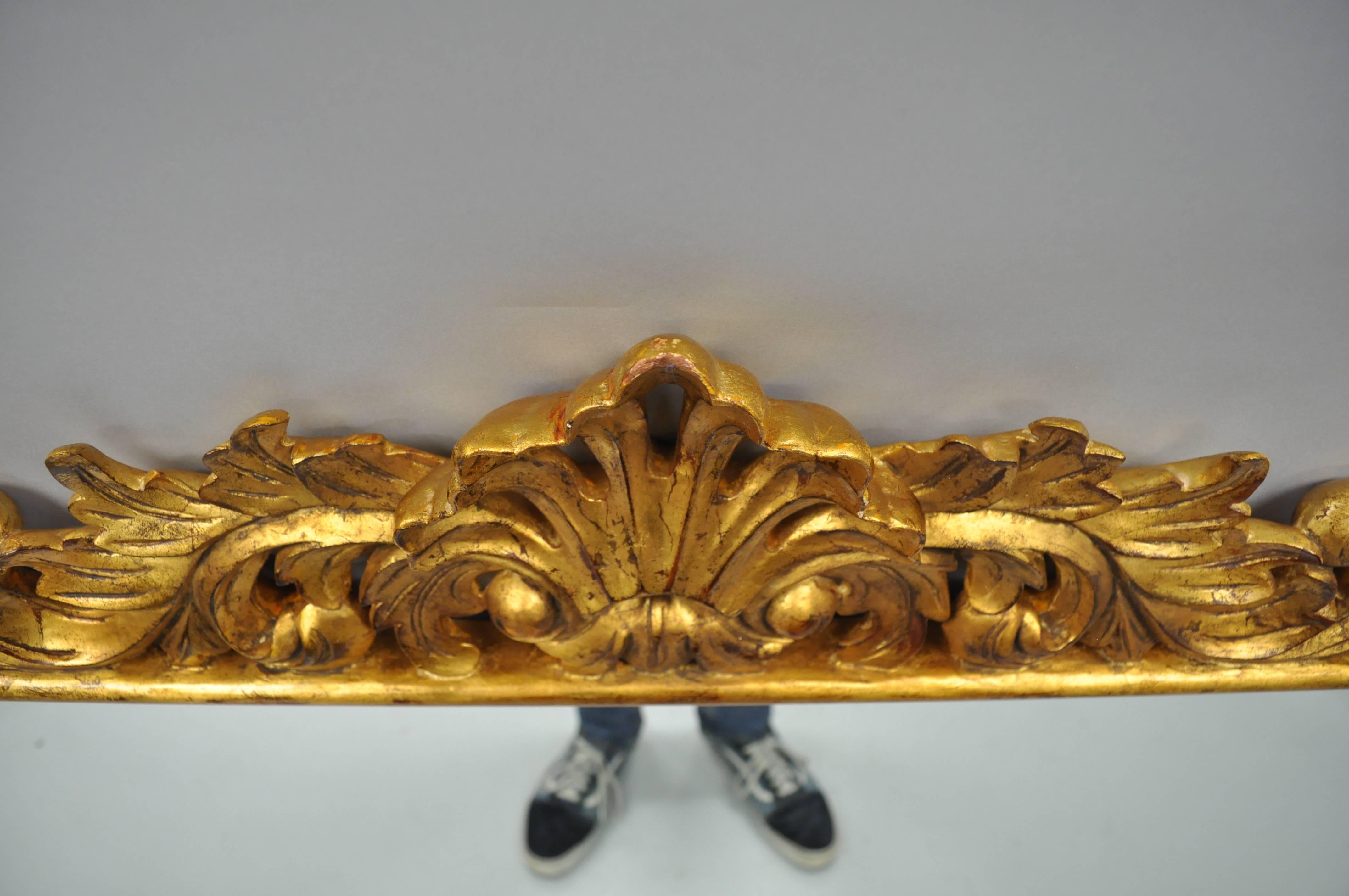 Harrison & Gil Dauphine Large Gold Giltwood Italian Baroque French Style Mirror In Excellent Condition In Philadelphia, PA