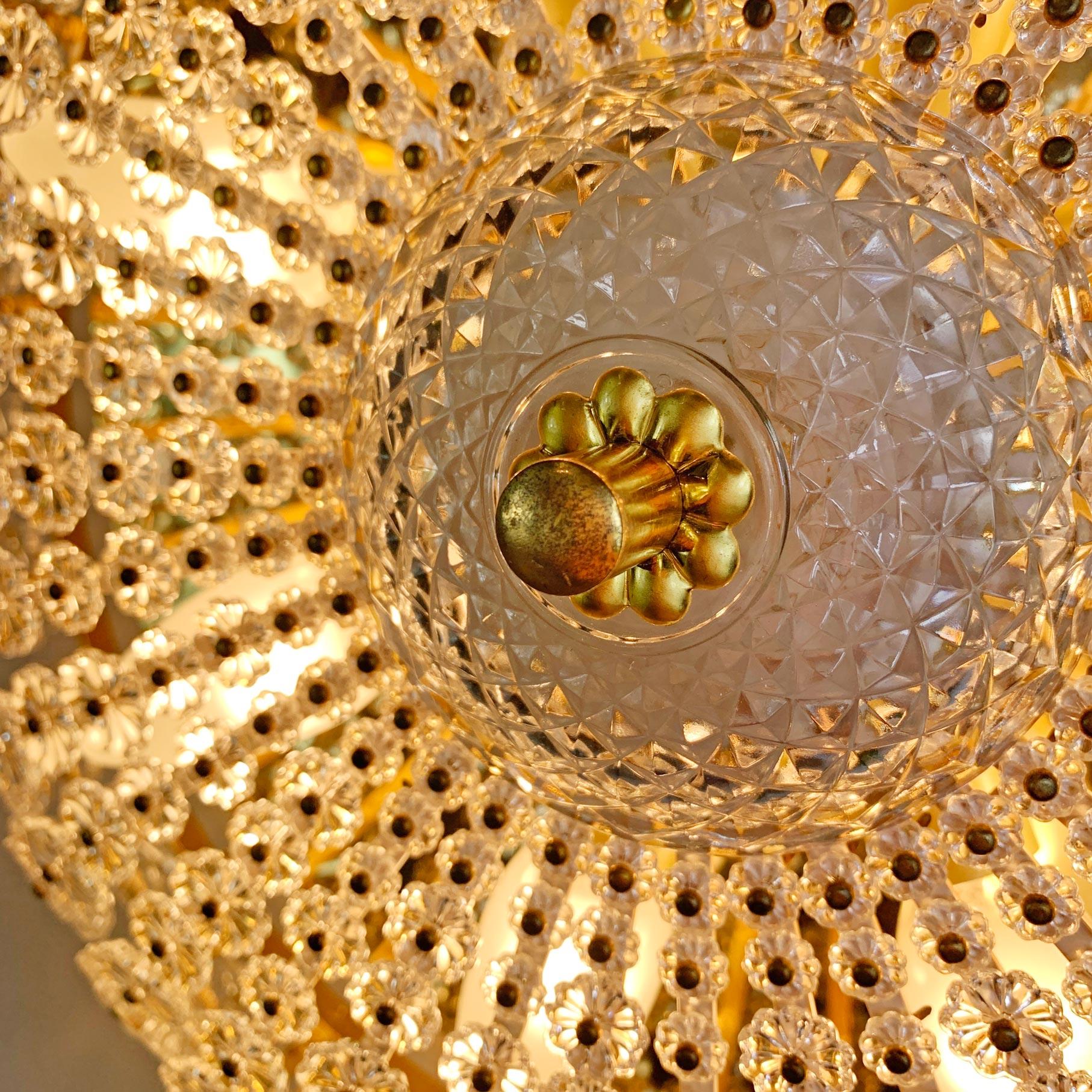 Large Gold Glass Flushmount Light by Emil Stejnar for H. Richter 1950’s For Sale 4
