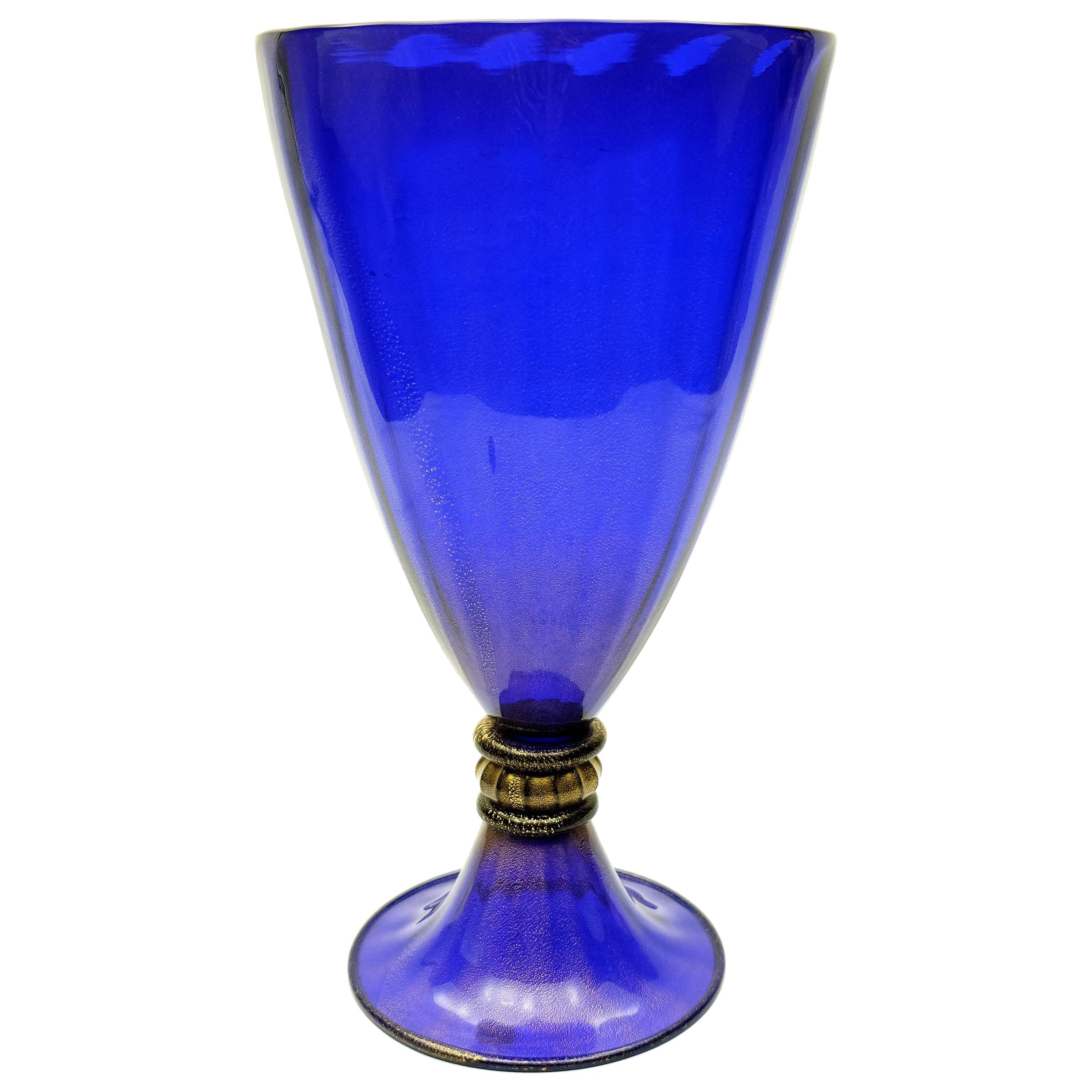 Murano Glass Gold-Infused Vase by Gabbiani Venezia, Italy For Sale