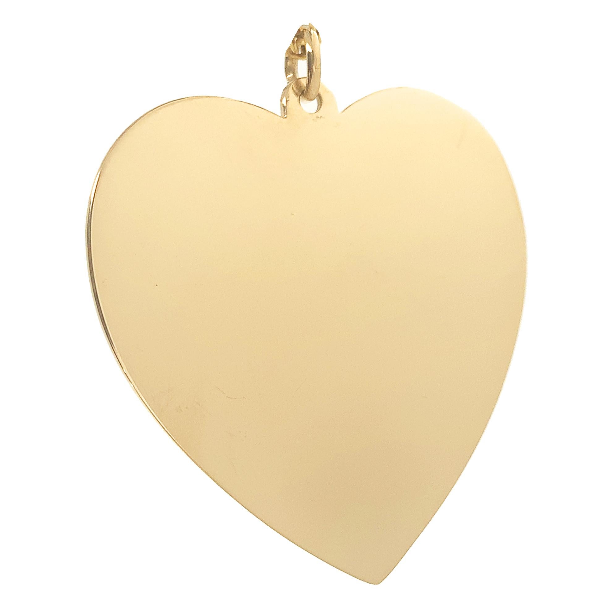gold heart charm engravable