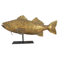 Large Gold Leaf Fish Weathervane