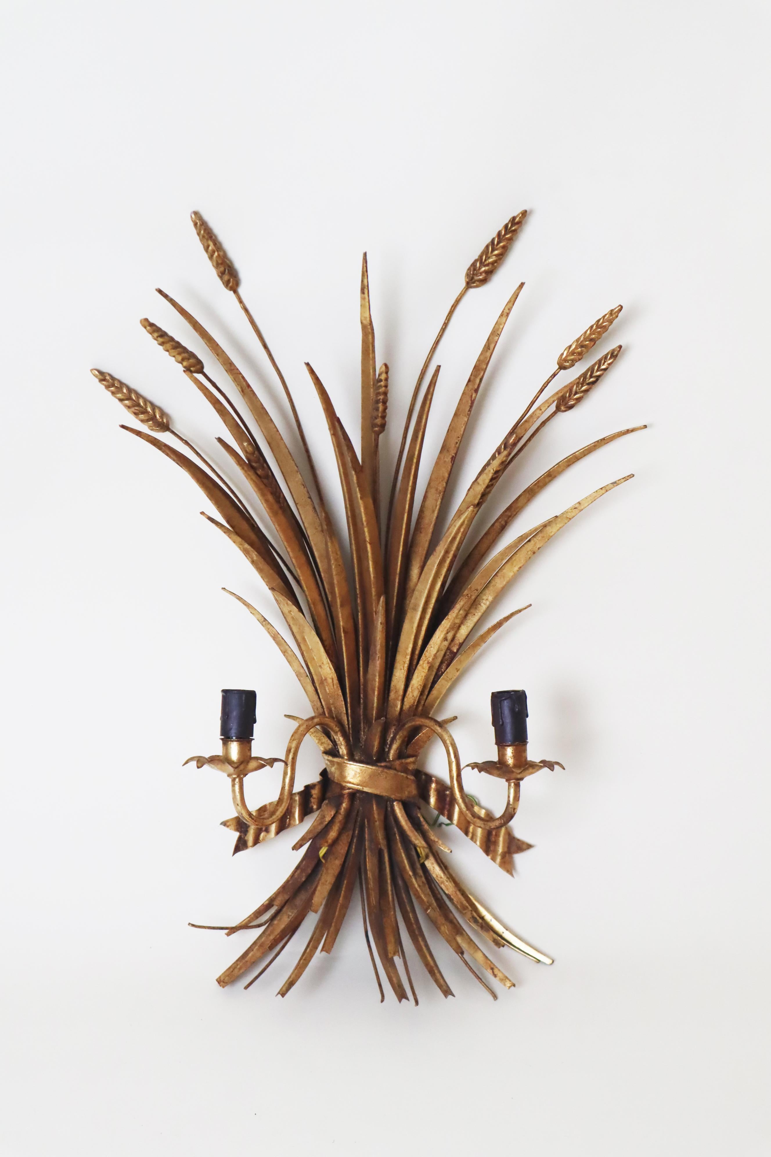 Grande applique Hollywood Regency Mal à feuilles d'or de Hans Kögl en vente 5