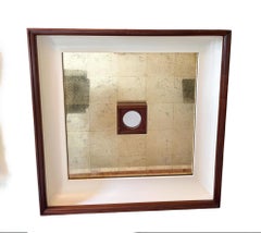 Large Gold Leaf Mirror with Mahogany Frame