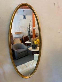 Large Gold Leaf Oval Wood Mirror