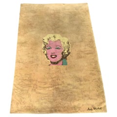 Large Gold Marilyn Monroe Wool Rug Ege Axminister Art Line, 1980s Limited