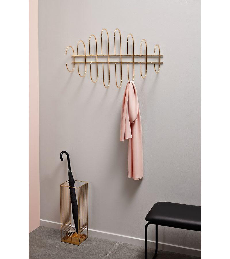 Plated Large Gold Minimalist Coat Rack For Sale