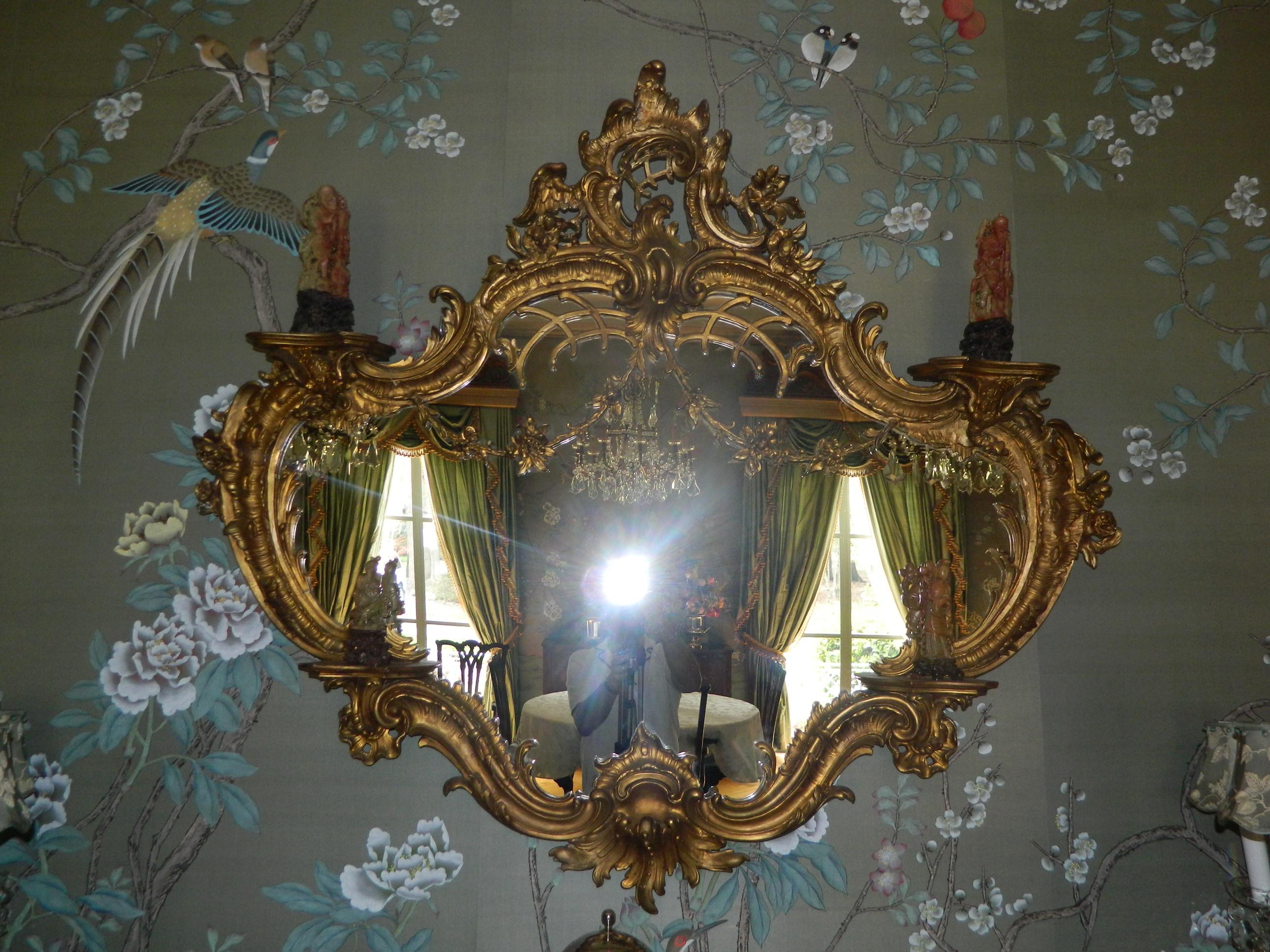Großer Spiegel aus Gildeholz im chinesischen Stil:: Anfang 20 im Angebot 4
