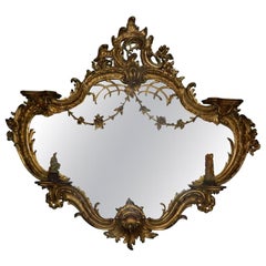 Antique Large Giltwood Mirror in the Chinese Style, Early 20th Century