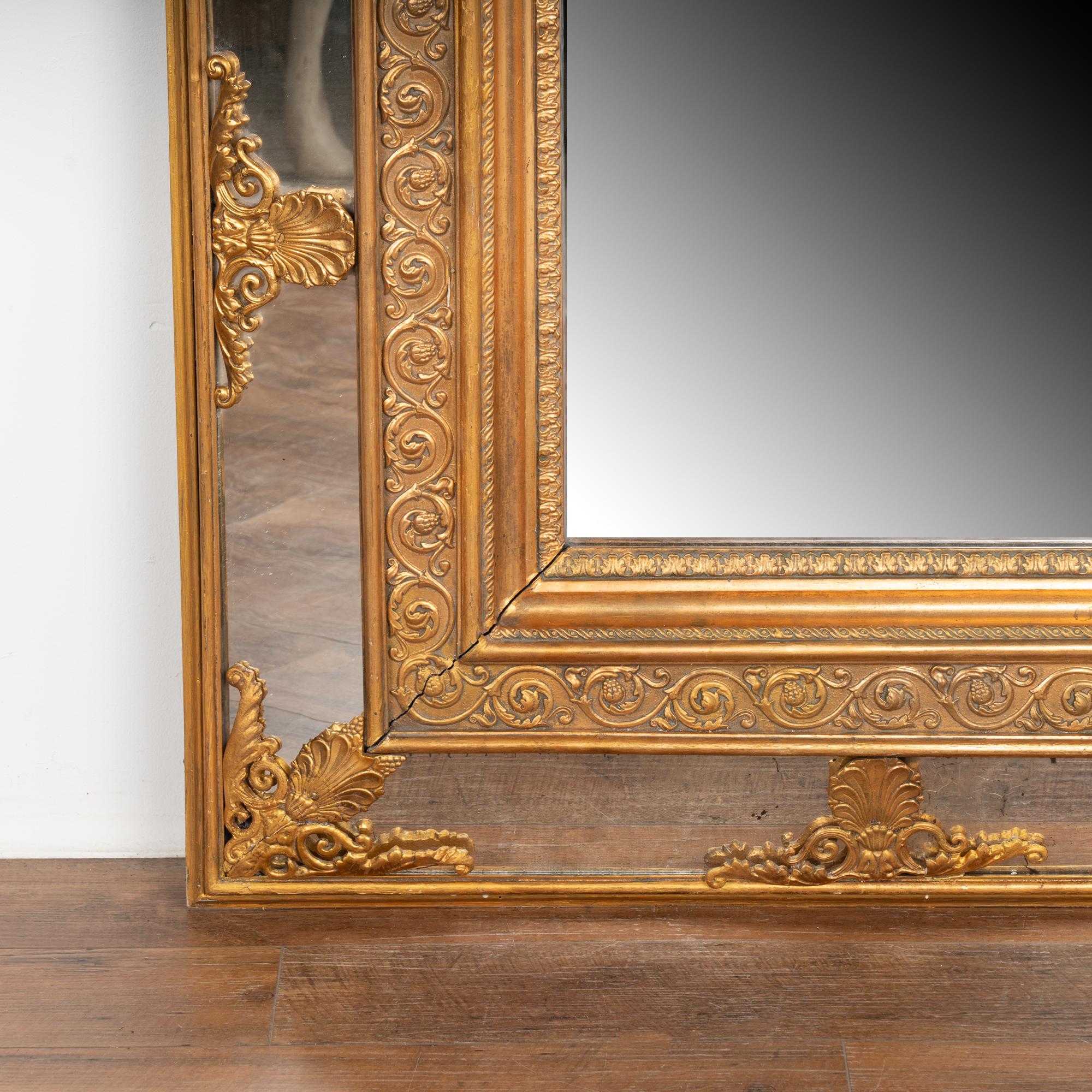 Rococo Large Gold Mirror, Sweden circa 1880