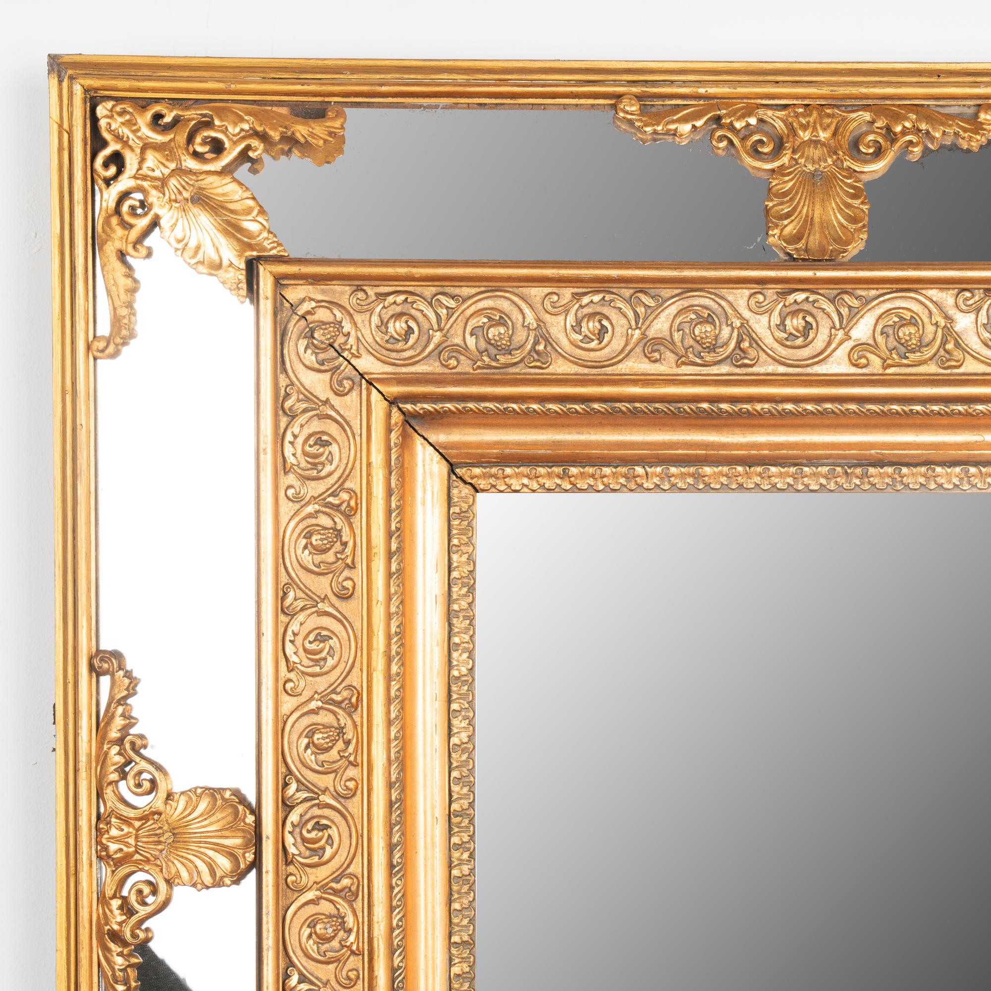 19th Century Large Gold Mirror, Sweden circa 1880