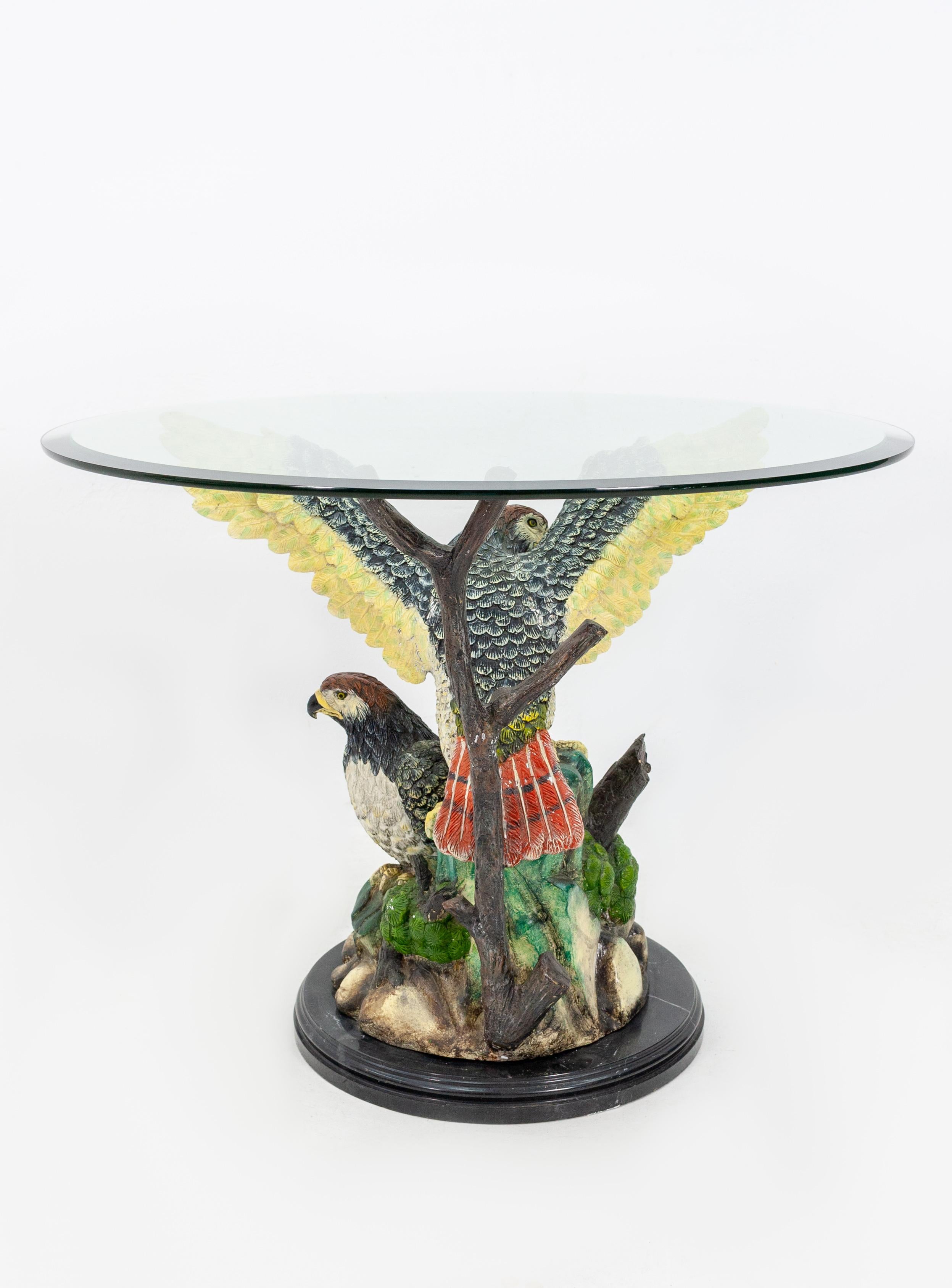 Mid-Century Modern Grande table en forme d'aigle en bronze peint en or en vente