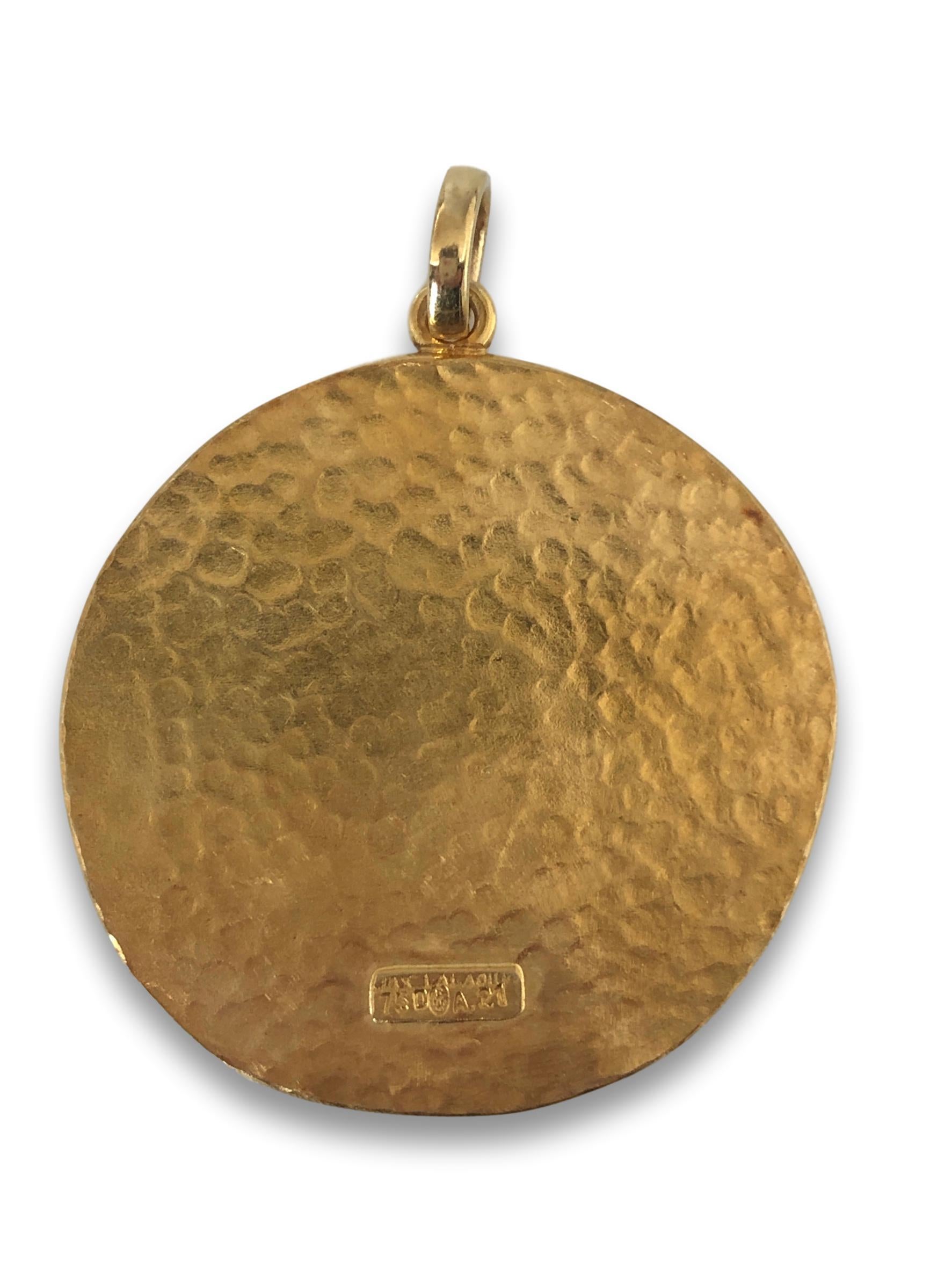 Greek Revival Large Gold Pisces Pendant by Illias Lalaounis