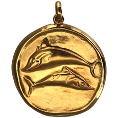 Large Gold Pisces Pendant by Illias Lalaounis