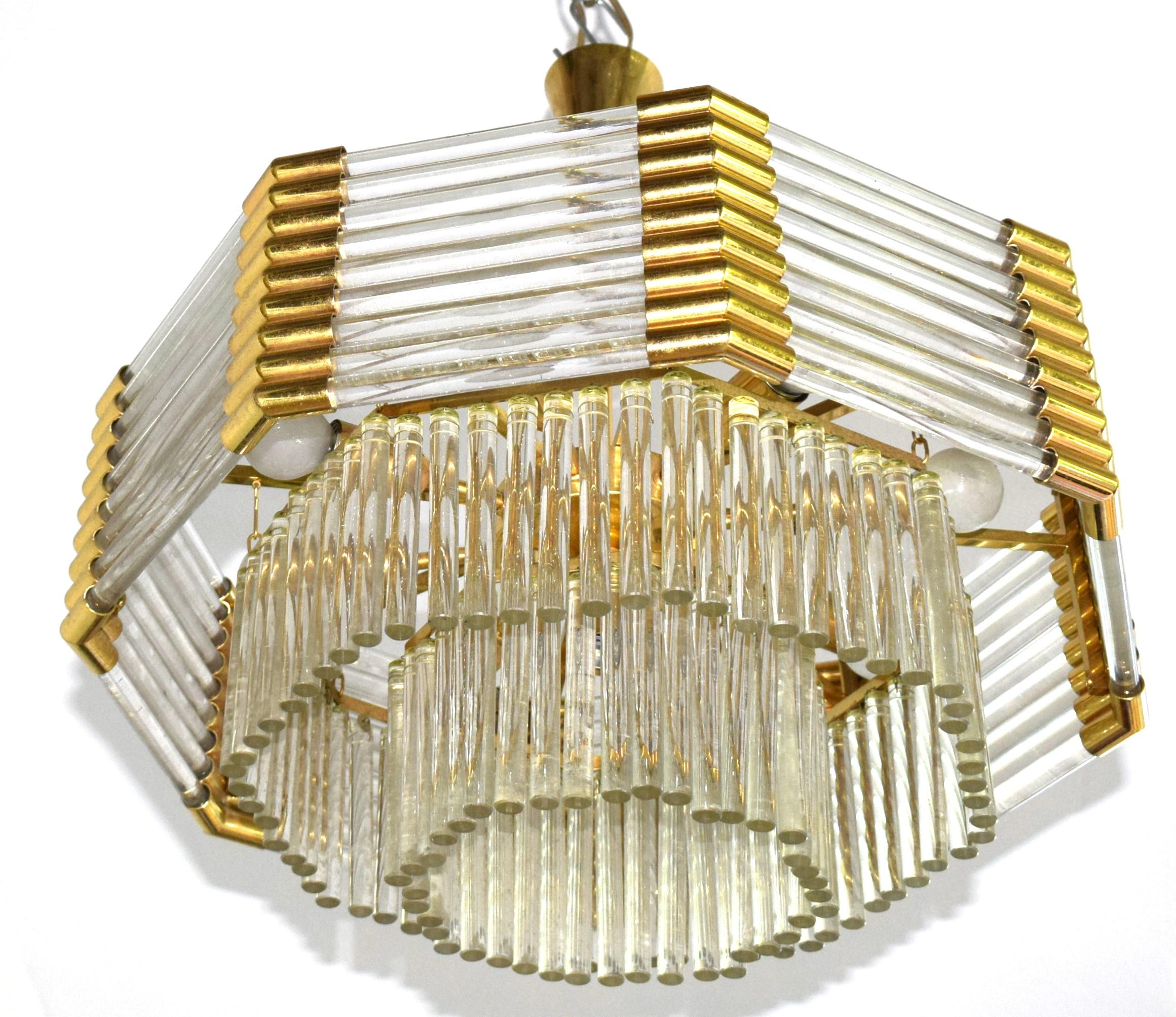 Grande lampadario in cristallo placcato oro di Bakalowits & Söhne Vienna In condizioni buone in vendita a Purkersdorf, AT