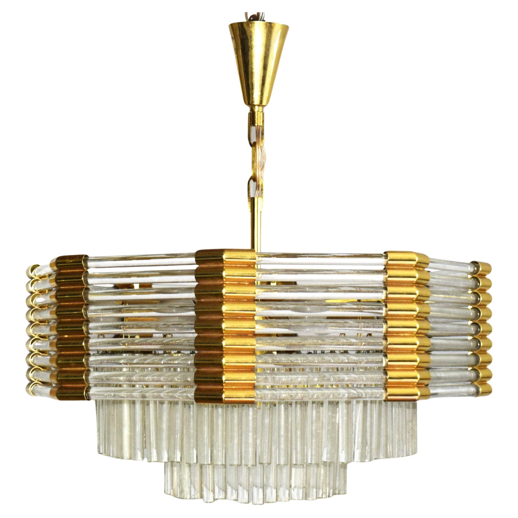 Grand lustre en cristal doré de Bakalowits & Söhne Vienna