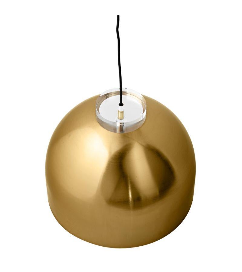 Moderne Grande lampe à suspension ronde en or en vente