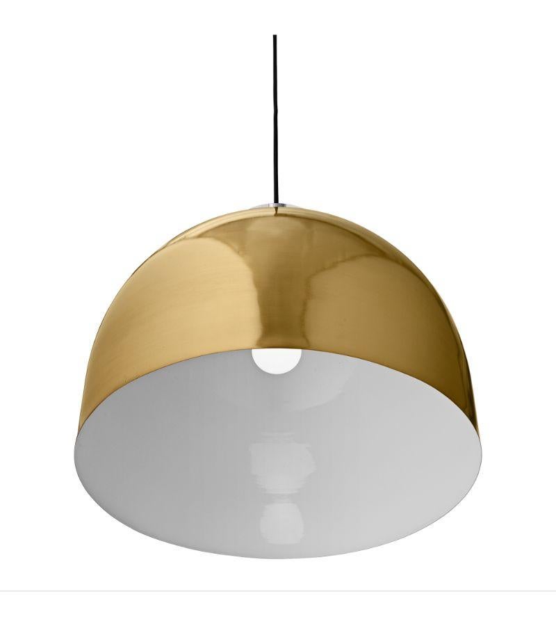 Danish Large Gold Round Pendant Lamp For Sale