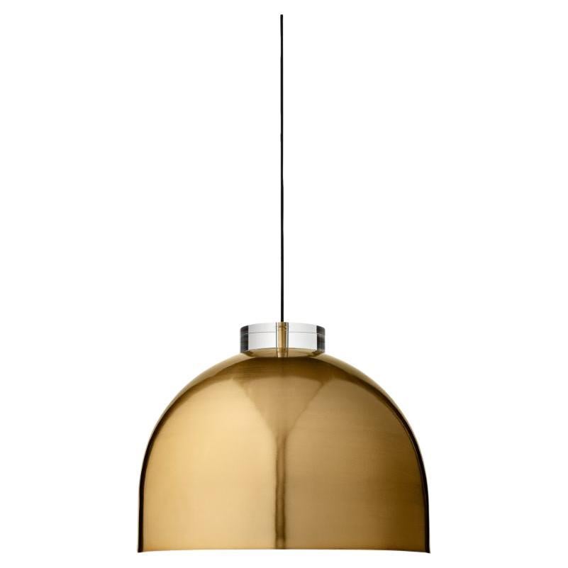 Large Gold Round Pendant Lamp For Sale