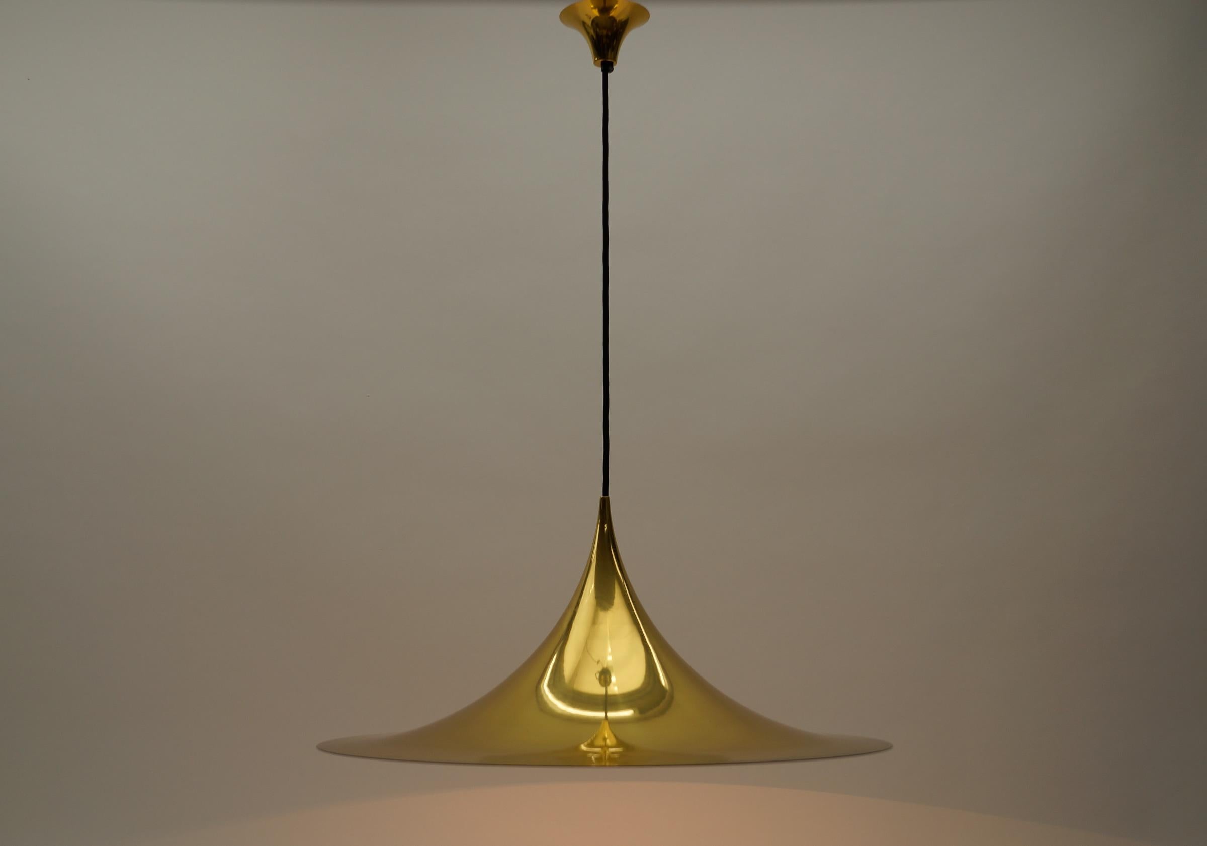 Large Gold Semi Pendant Lamp by Claus Bonderup & Torsten Thorup for Fog & Mørup For Sale 9