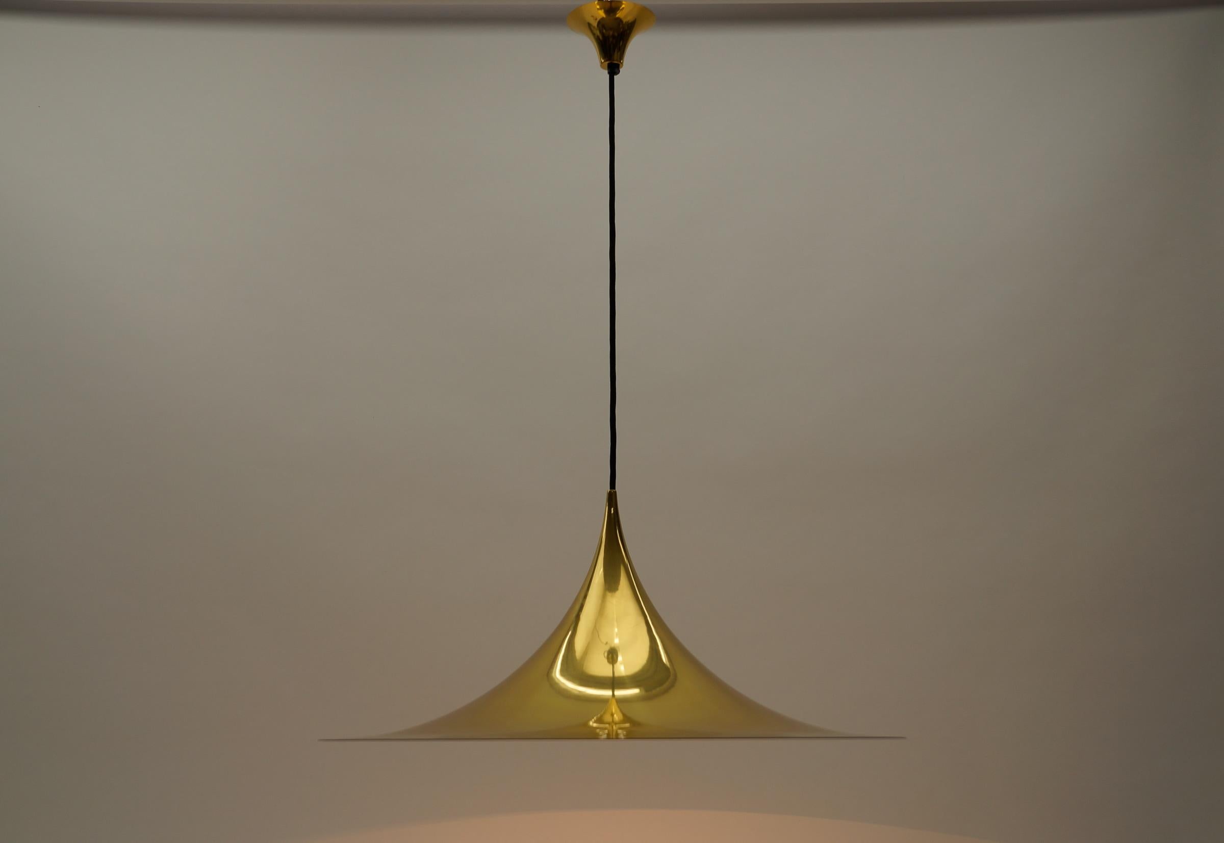 Large Gold Semi Pendant Lamp by Claus Bonderup & Torsten Thorup for Fog & Mørup In Good Condition For Sale In Nürnberg, Bayern