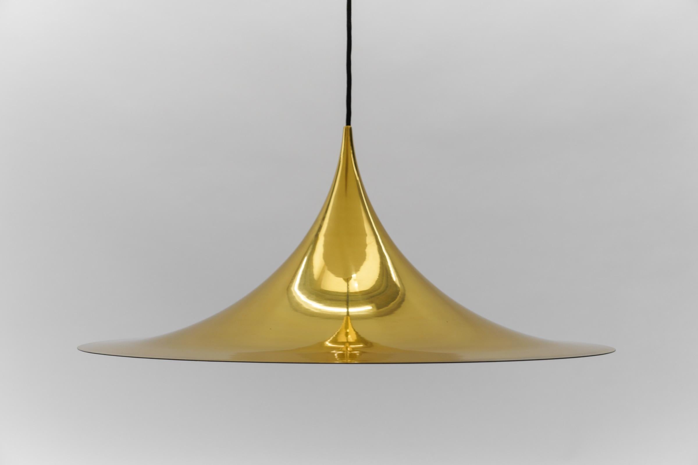 Mid-20th Century Large Gold Semi Pendant Lamp by Claus Bonderup & Torsten Thorup for Fog & Mørup For Sale
