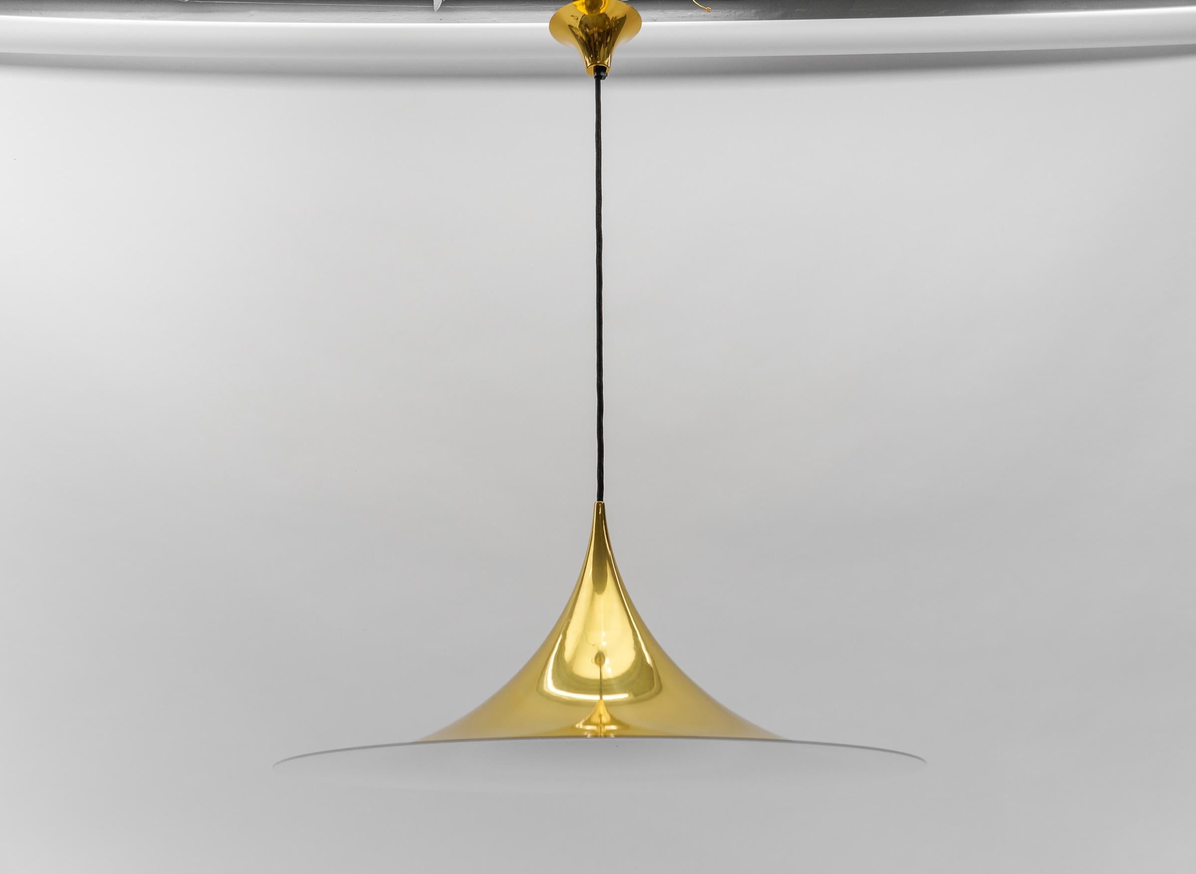 Metal Large Gold Semi Pendant Lamp by Claus Bonderup & Torsten Thorup for Fog & Mørup For Sale