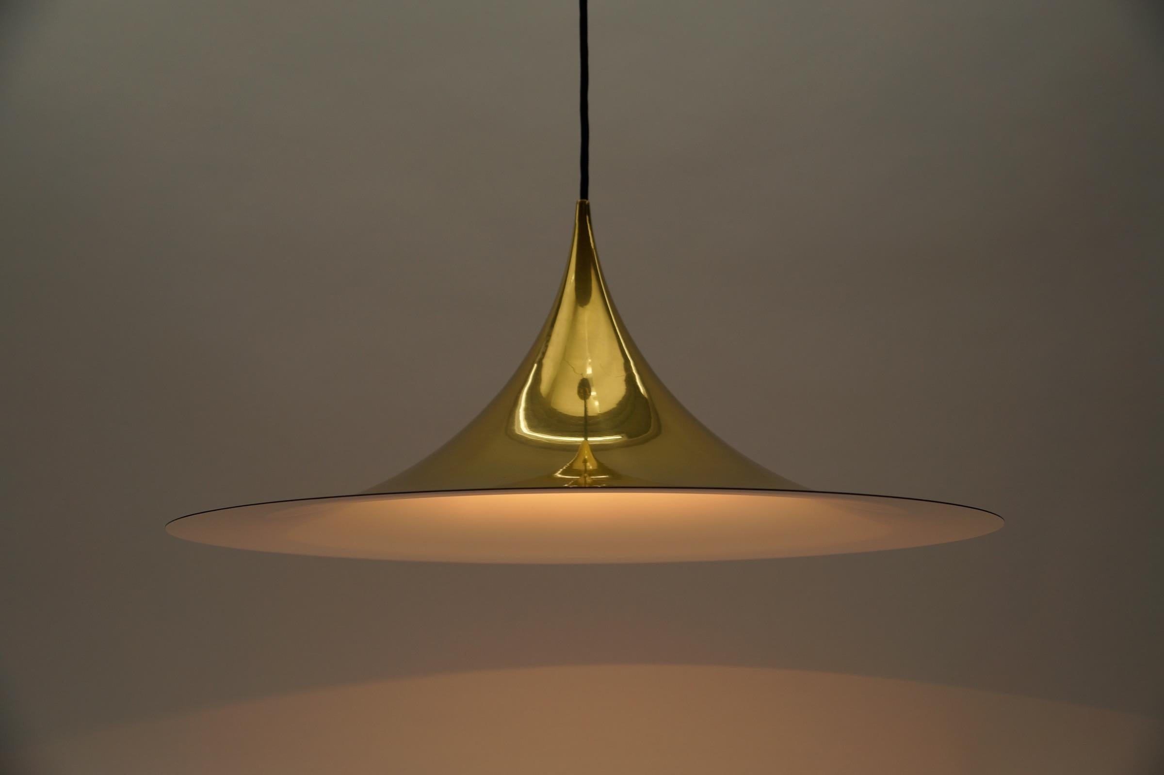 Large Gold Semi Pendant Lamp by Claus Bonderup & Torsten Thorup for Fog & Mørup For Sale 2
