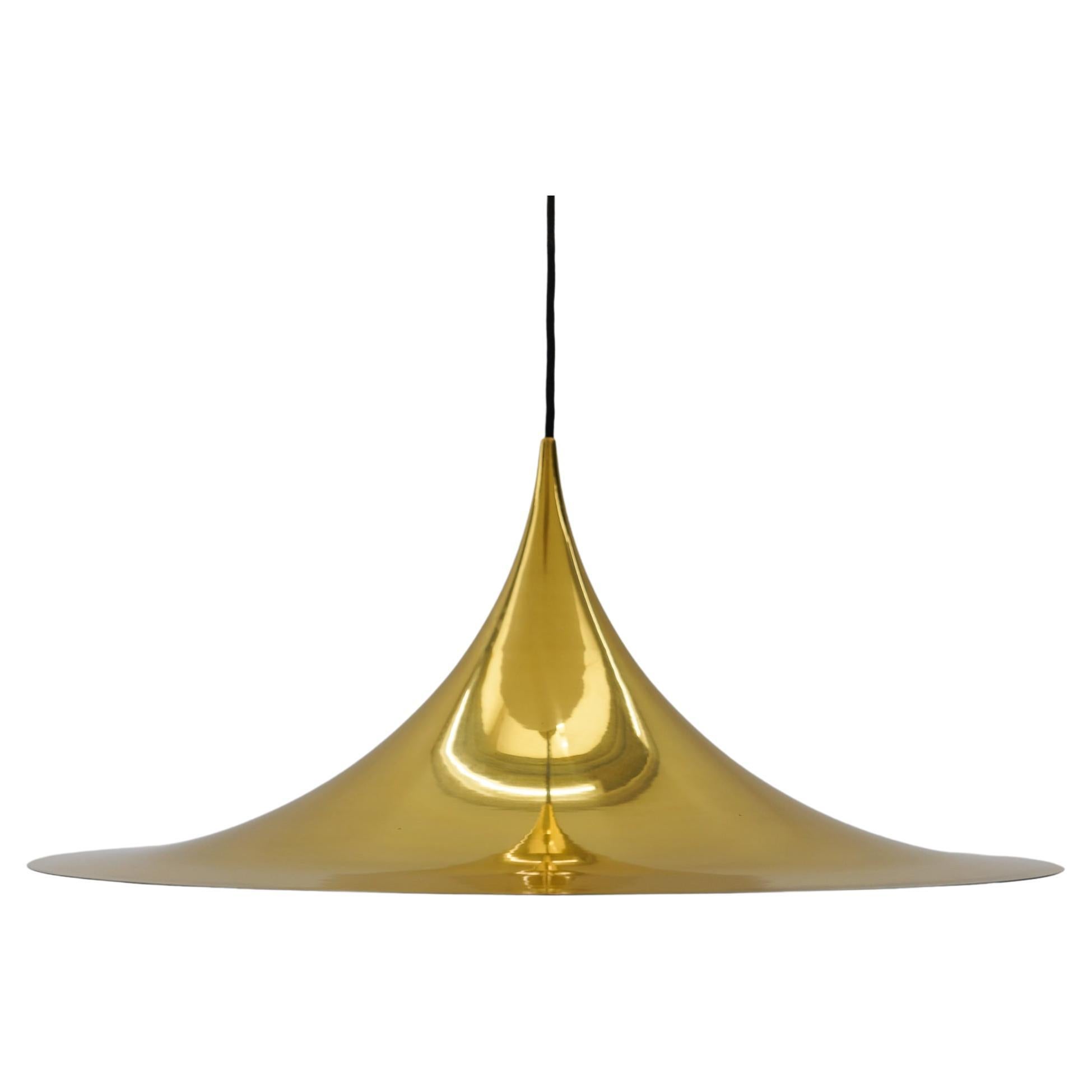Large Gold Semi Pendant Lamp by Claus Bonderup & Torsten Thorup for Fog & Mørup For Sale
