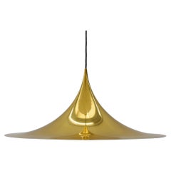 Vintage Large Gold Semi Pendant Lamp by Claus Bonderup & Torsten Thorup for Fog & Mørup