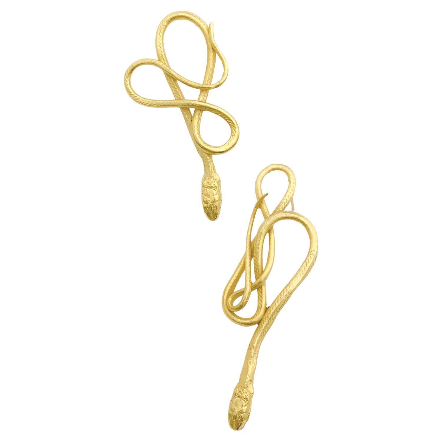 Große Gold Serpentin-Ohrringe im Angebot