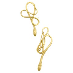 Large Gold Serpentine Earrings